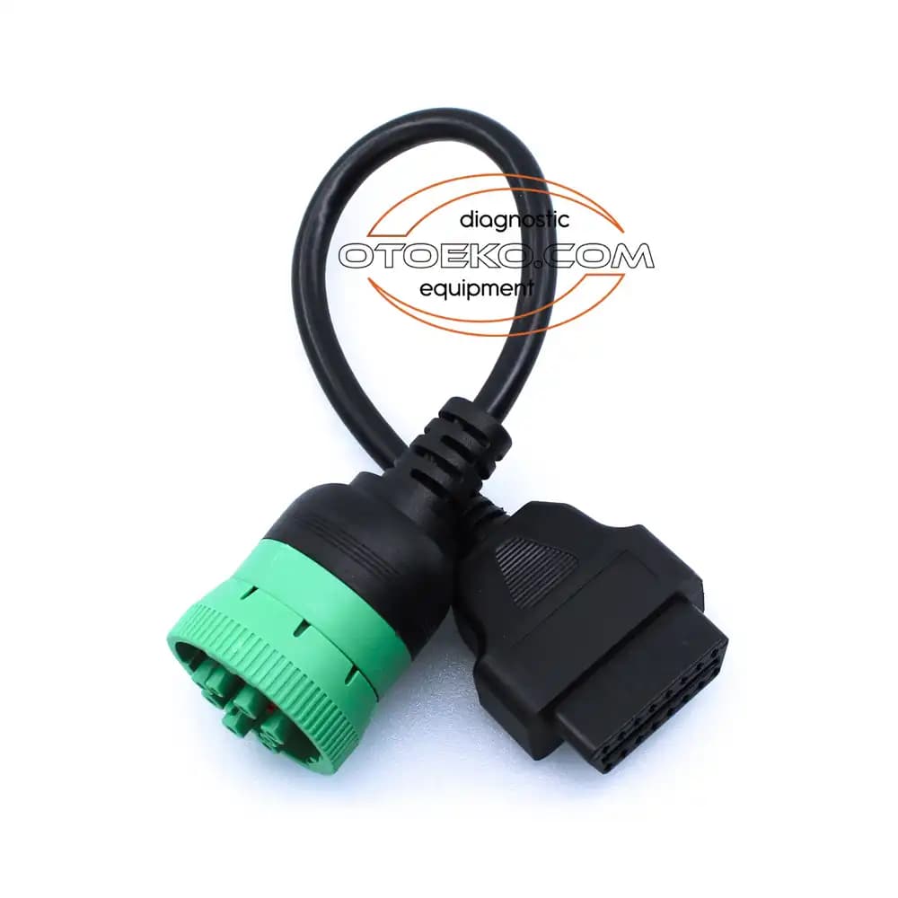 J1939 9 Pin - Obd2 Dönüştürücü Kablo Soketi / Yeşil