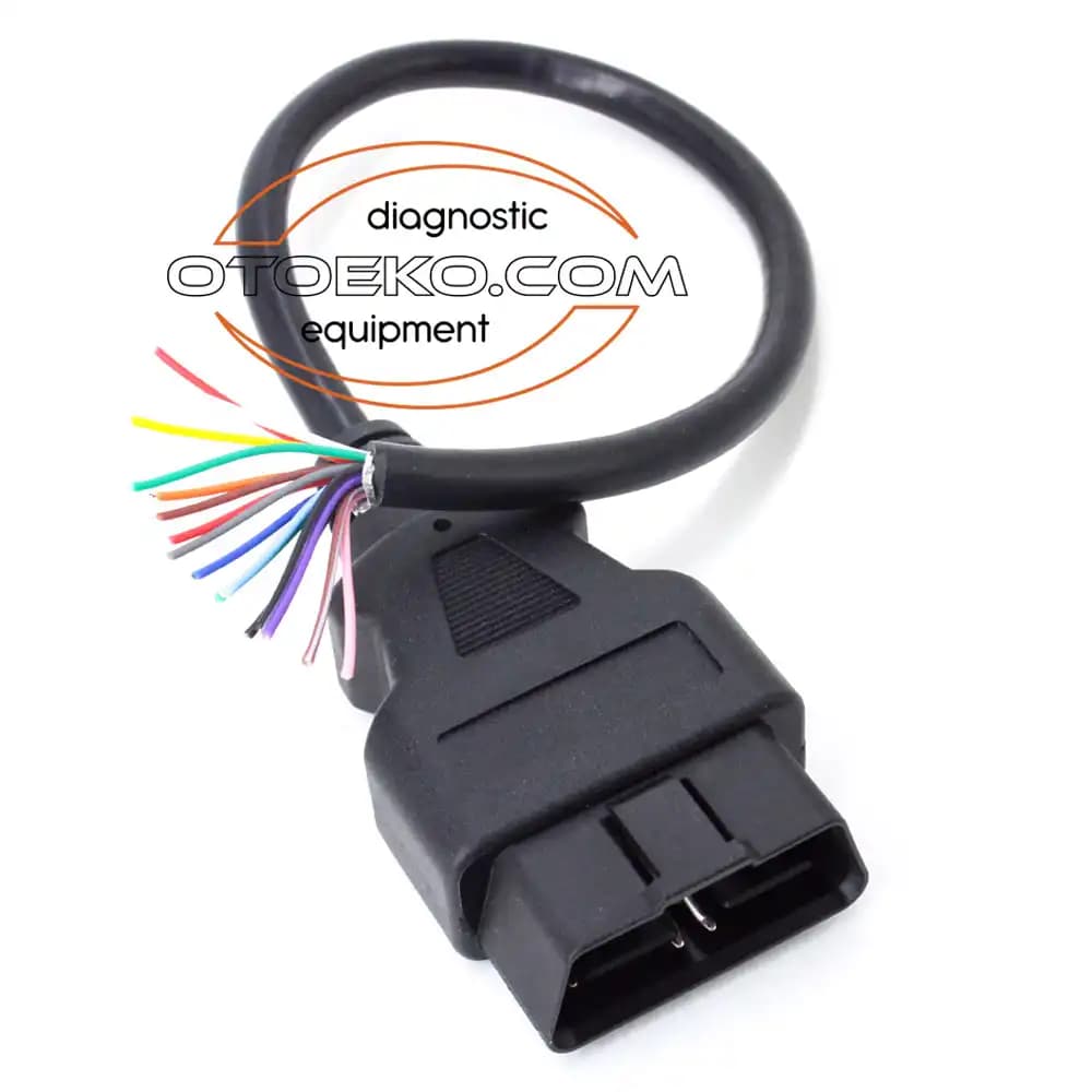 Obd2 16 Pin Ucu Açık Erkek Uzatma Kablosu / 30 CM
