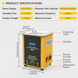 Autool CT80 Ultrasonik Temizleme Makinesi - 5