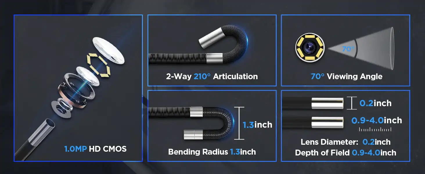 Autool SVB305 Eklemli Videoscope Yılan Kamera - 9