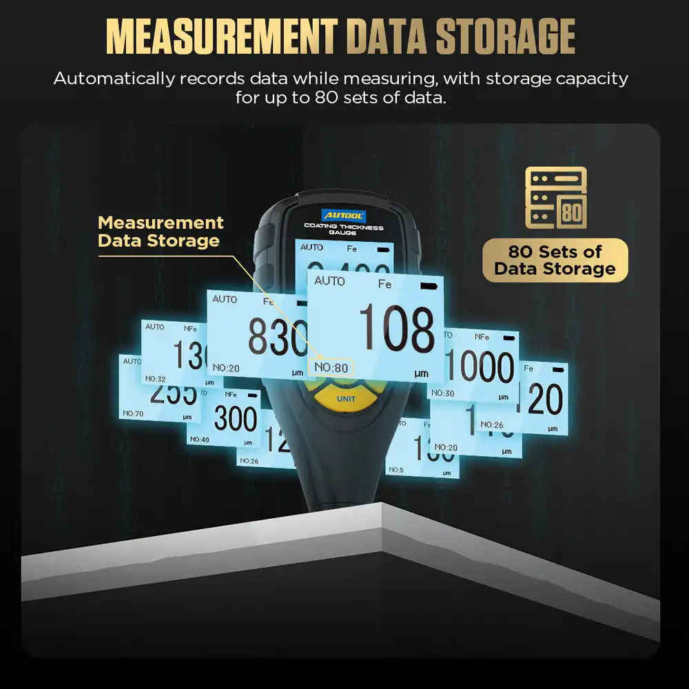 AUTOOL TG501 Ölçüm Verilerinin Depolanması