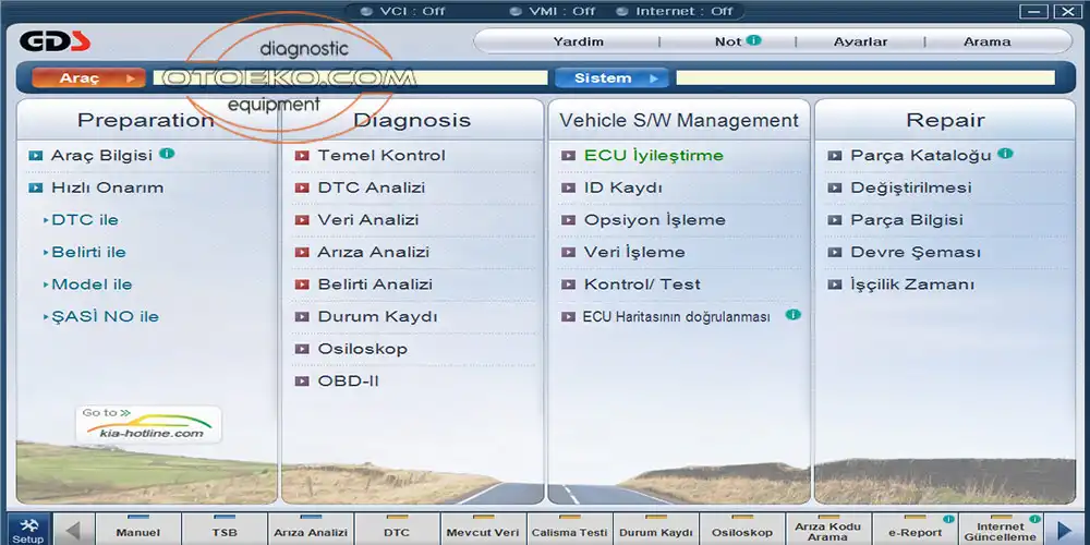 Hyundai GDS Yazılım Ekranı