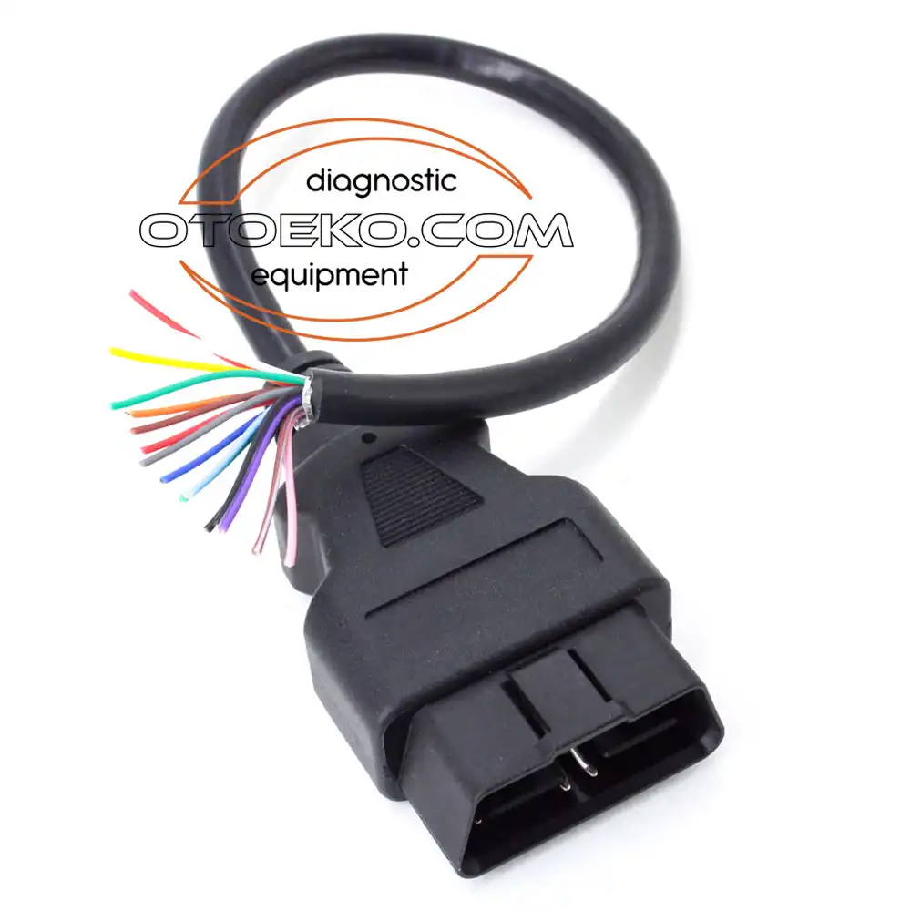 Obd2 16 Pin Ucu Açık Erkek Uzatma Kablosu / 30 CM