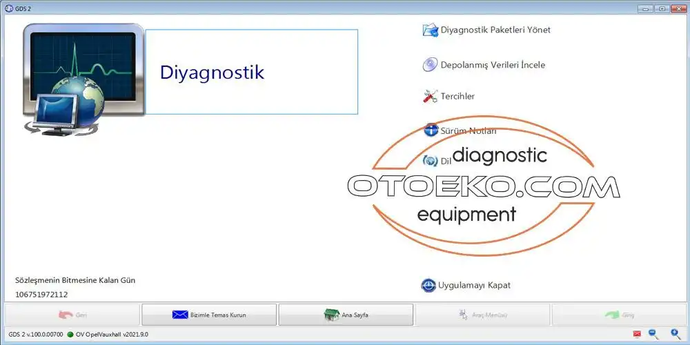 GDS2 Opel Chevrolet Arıza Tespit Ana ekran Görüntüsü